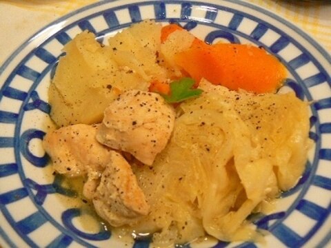 塩麹でマリネした鶏むね肉でヘルシーポトフ★